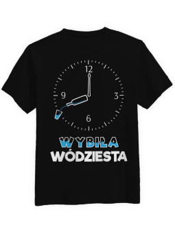 Koszulka Koszulka Męska Wybiła Wódziesta Czarna - Śmieszne T-Shirty z Nadrukami ?