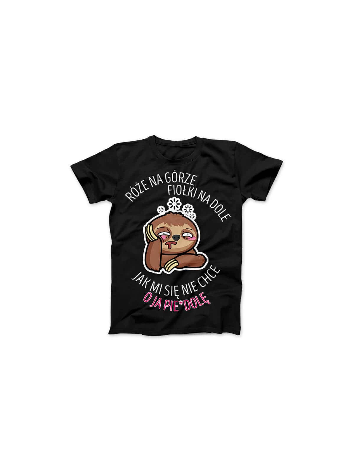 Koszulka Koszulka Damska Jak mi się nie chce Czarna - Śmieszne T-Shirty z Nadrukami ?