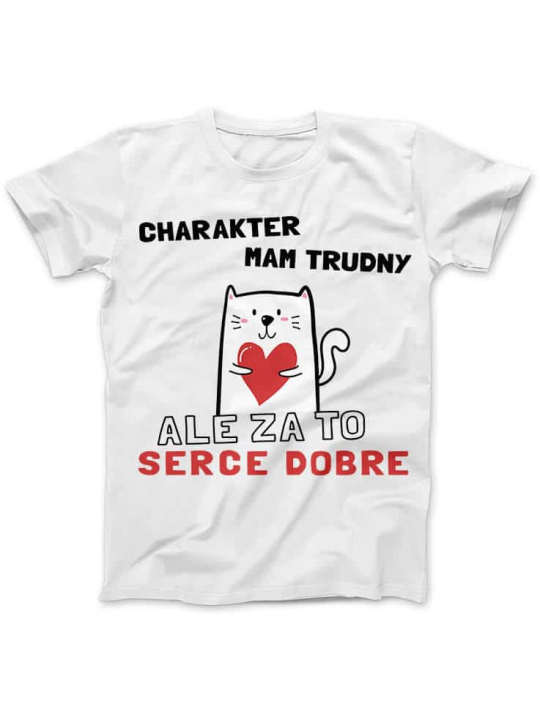 Koszulka Koszulka Damska Charakter mam trudny Biała - Śmieszne T-Shirty z Nadrukami ?