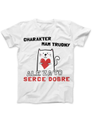 Koszulka Koszulka Damska Charakter mam trudny Biała - Śmieszne T-Shirty z Nadrukami ?