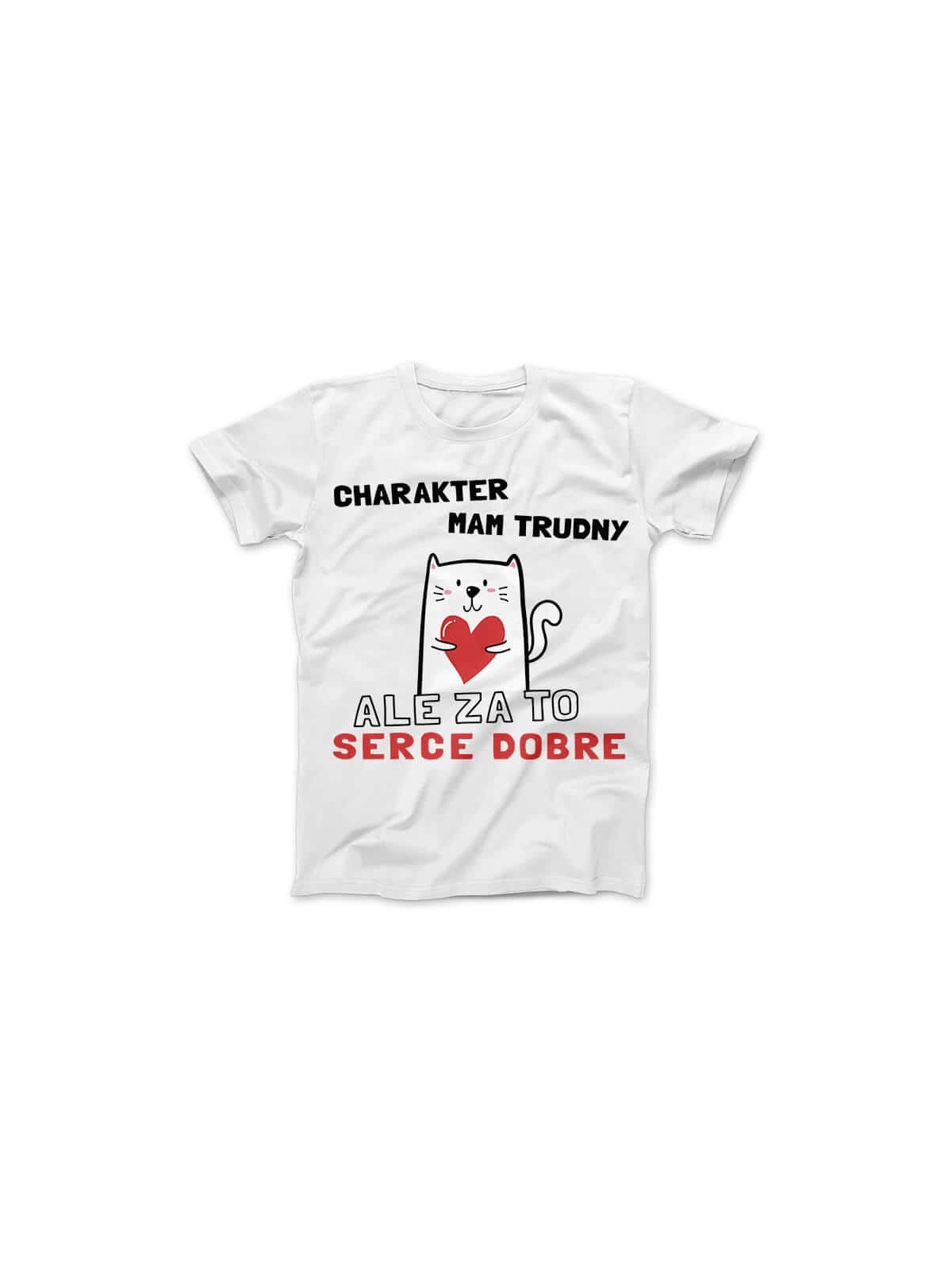 Koszulka Koszulka Damska Charakter mam trudny Biała - Śmieszne T-Shirty z Nadrukami ?