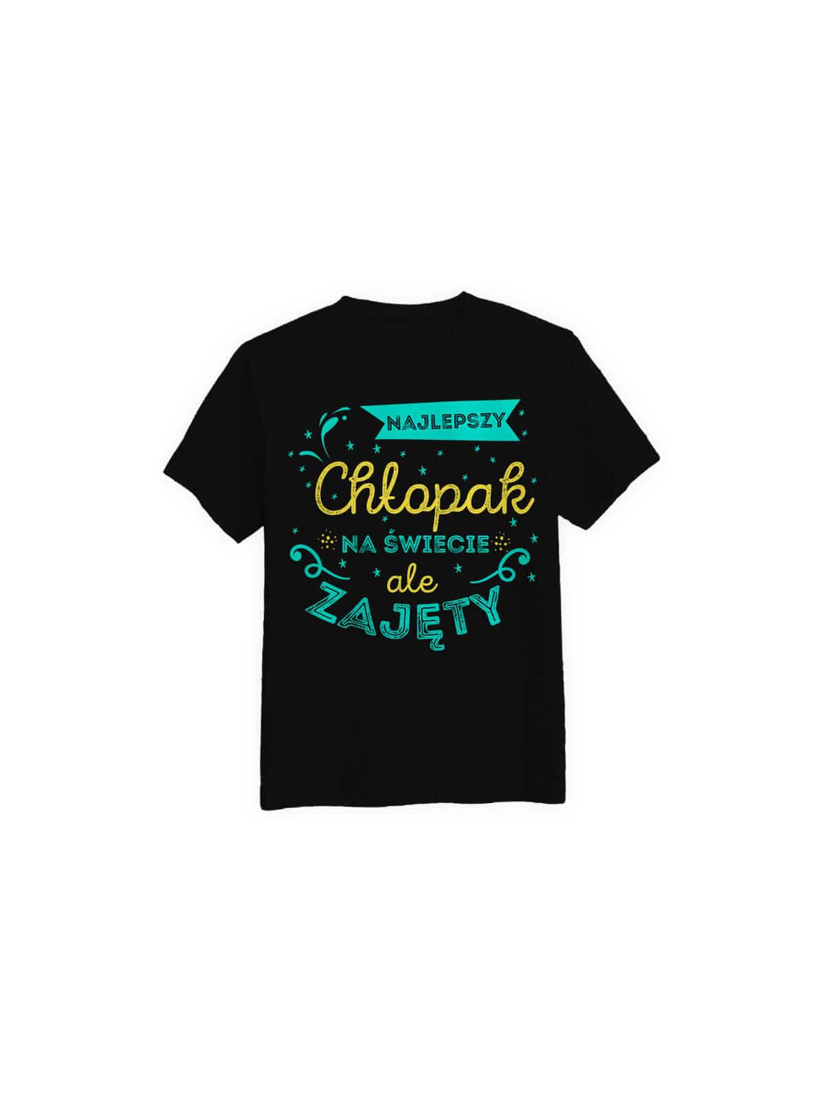 Koszulka Koszulka Męska Najlepszy ale zajęty Czarna - Śmieszne T-Shirty z Nadrukami ?