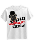 Koszulka Koszulka Męska Szef wszystkich szefów Biała - Śmieszne T-Shirty z Nadrukami ?