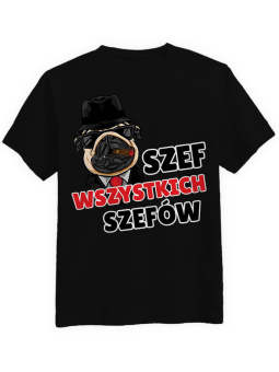 Koszulka Koszulka Męska Szef wszystkich szefów Czarna - Śmieszne T-Shirty z Nadrukami ?