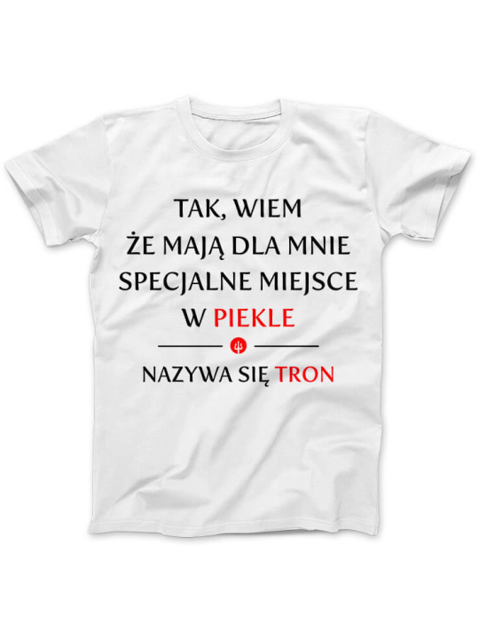 Koszulka Koszulka Damska Moje miejsce w piekle Biała - Śmieszne T-Shirty z Nadrukami ?