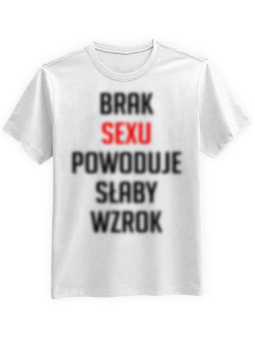 Koszulka Koszulka Męska Brak Sexu Powoduje Biała - Śmieszne T-Shirty z Nadrukami ?