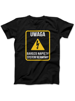 Koszulka Koszulka Damska Napięty System Nerwowy Czarna - Śmieszne T-Shirty z Nadrukami ?