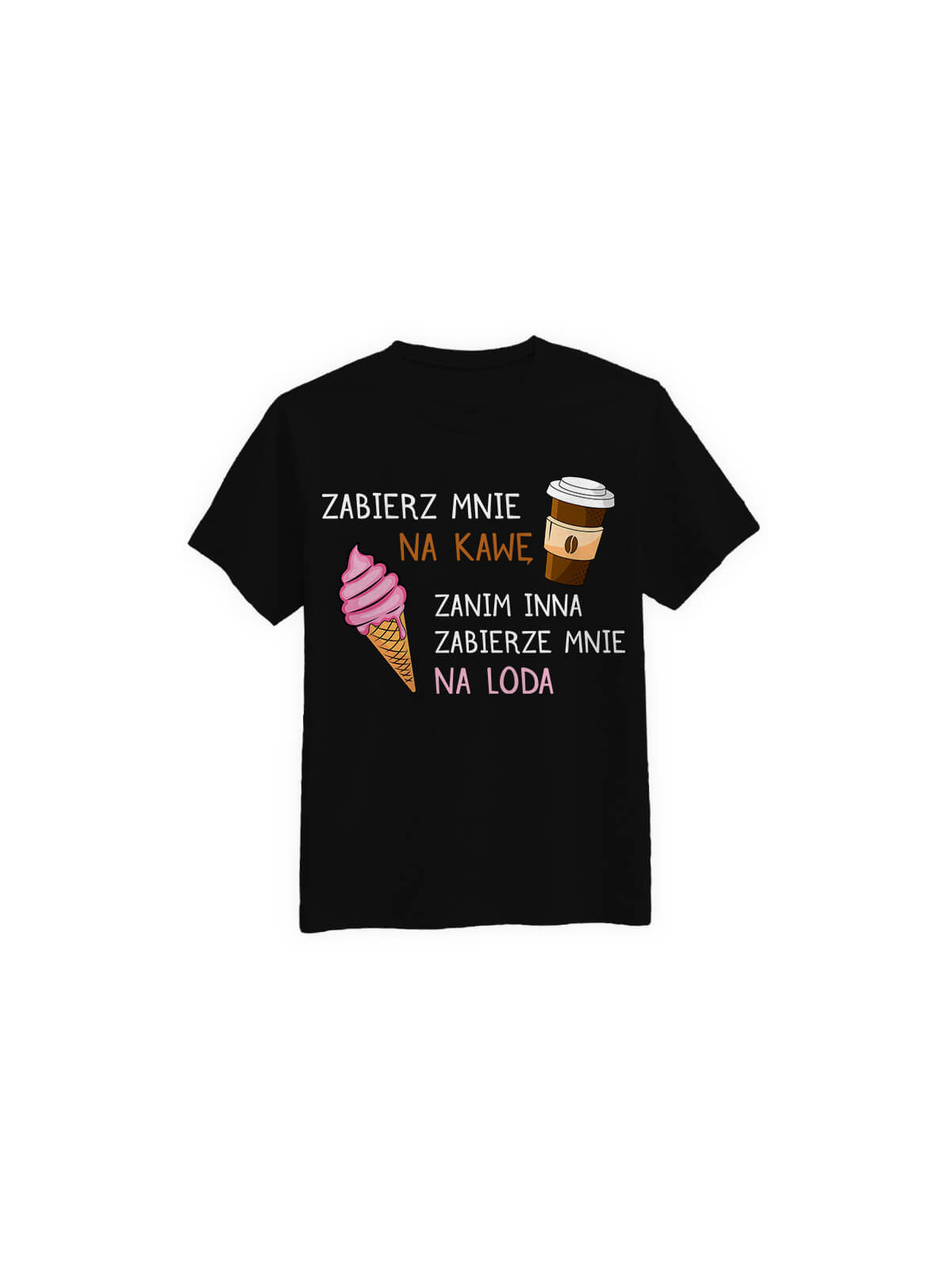 Koszulka Koszulka Męska Zabierz mnie na kawę Czarna - Śmieszne T-Shirty z Nadrukami ?