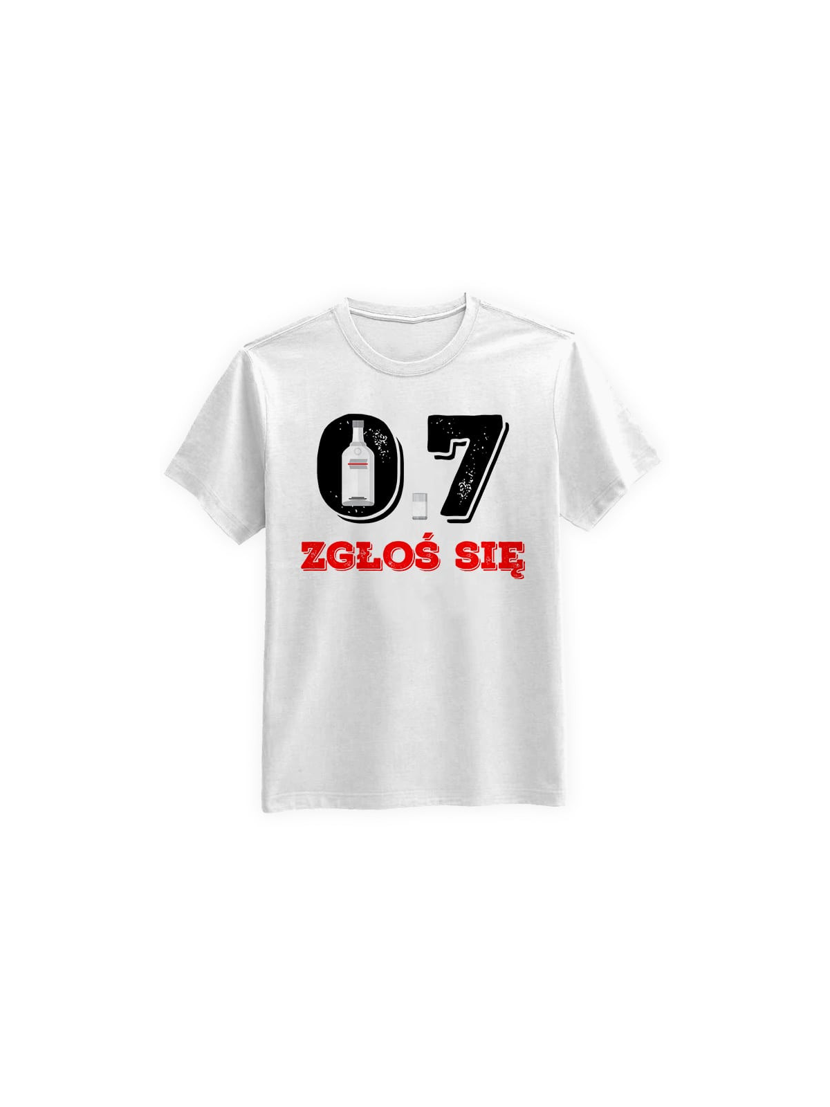 Koszulka Koszulka Męska 0,7 Zgłoś się Biała - Śmieszne T-Shirty z Nadrukami ?