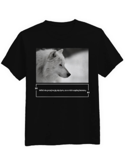 Koszulka Koszulka Męska Wilki nie przejmują się Czarna - Śmieszne T-Shirty z Nadrukami ?