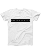 Koszulka Koszulka Damska abcdefuckyou Biała - Śmieszne T-Shirty z Nadrukami ?