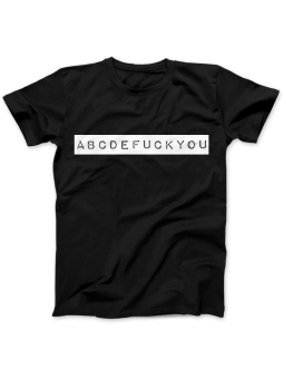 Koszulka Koszulka Damska abcdefuckyou Czarna - Śmieszne T-Shirty z Nadrukami ?