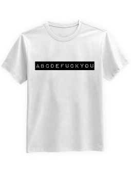 Koszulka Koszulka Męska abcdefuckyou Biała - Śmieszne T-Shirty z Nadrukami ?