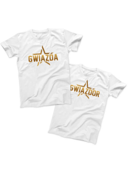 Zestaw koszulek Gwiazda & Gwiazdor Biała - HiPanda.pl