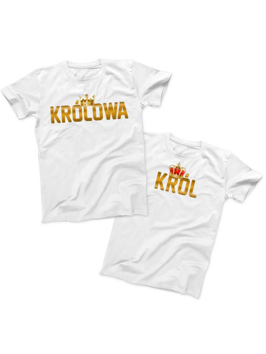Zestaw koszulek Król & Królowa Biała - HiPanda.pl