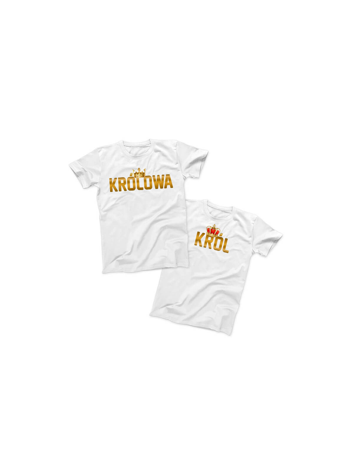 Zestaw koszulek Król & Królowa Biała - HiPanda.pl