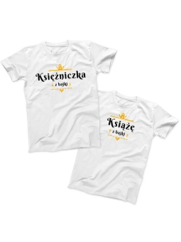 Zestaw koszulek Księżniczka Książę Biała - HiPanda.pl