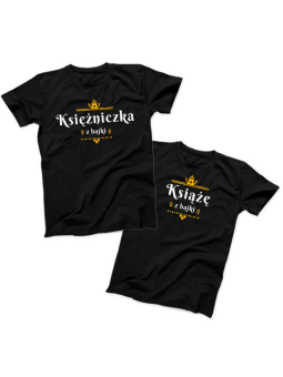 Zestaw koszulek Księżniczka Książę Czarna - HiPanda.pl