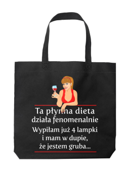 Torba Dieta płynna Czarna - HiPanda! Śmieszne prezenty z Nadrukami ?