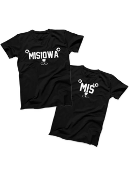 Zestaw koszulek Miś & Misiowa Czarna - HiPanda.pl