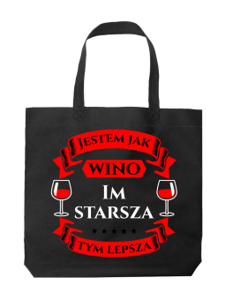 Torba Jestem Jak Wino Czarna - HiPanda! Śmieszne prezenty z Nadrukami ?