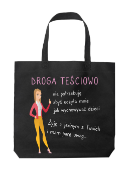 Torba Droga Teściowo Czarna - HiPanda! Śmieszne prezenty z Nadrukami ?