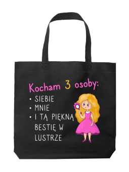 Torba Kocham trzy osoby Czarna - HiPanda! Śmieszne prezenty z Nadrukami ?