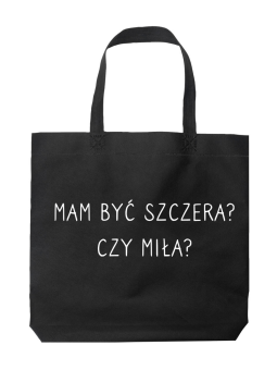 Torba Miła czy Szczera Czarna - HiPanda! Śmieszne prezenty z Nadrukami ?