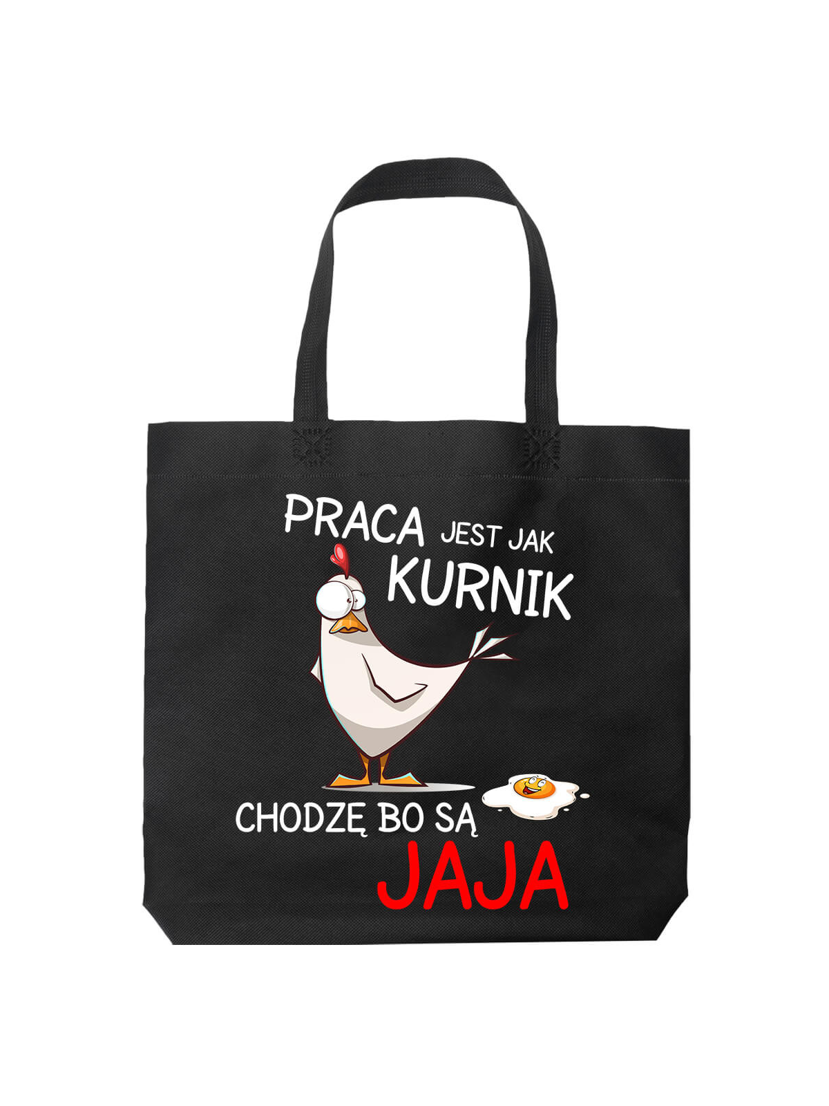 Torba Praca jest jak Kurnik Czarna - HiPanda! Śmieszne prezenty z Nadrukami ?