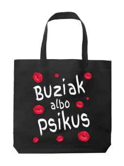 Torba Buziak Albo Psikus Czarna - HiPanda! Śmieszne prezenty z Nadrukami ?