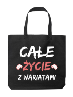 Torba Całe Życie z Wariatami Czarna - HiPanda! Śmieszne prezenty z Nadrukami ?