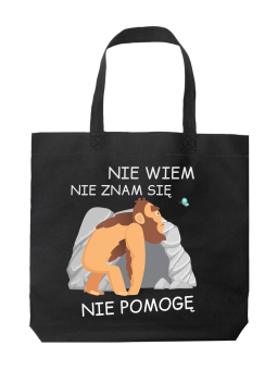 Torba Nie Wiem, Nie Znam Się, Nie Pomogę Czarna - HiPanda! Śmieszne prezenty z Nadrukami ?