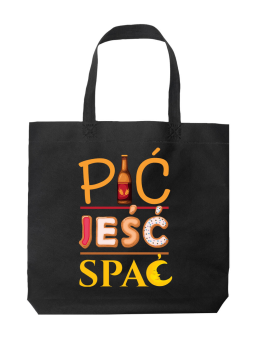 Torba Pić - Jeść - Spać Czarna - HiPanda! Śmieszne prezenty z Nadrukami ?