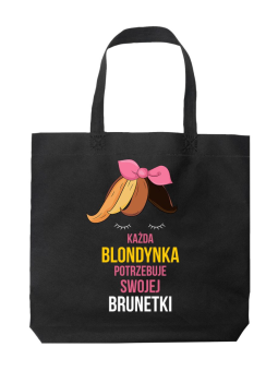 Torba Każda blondynka potrzebuje swojej brunetki Czarna - HiPanda! Śmieszne prezenty z Nadrukami ?