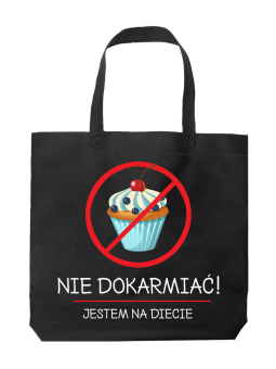 Torba Jestem na Diecie Czarna - HiPanda! Śmieszne prezenty z Nadrukami ?