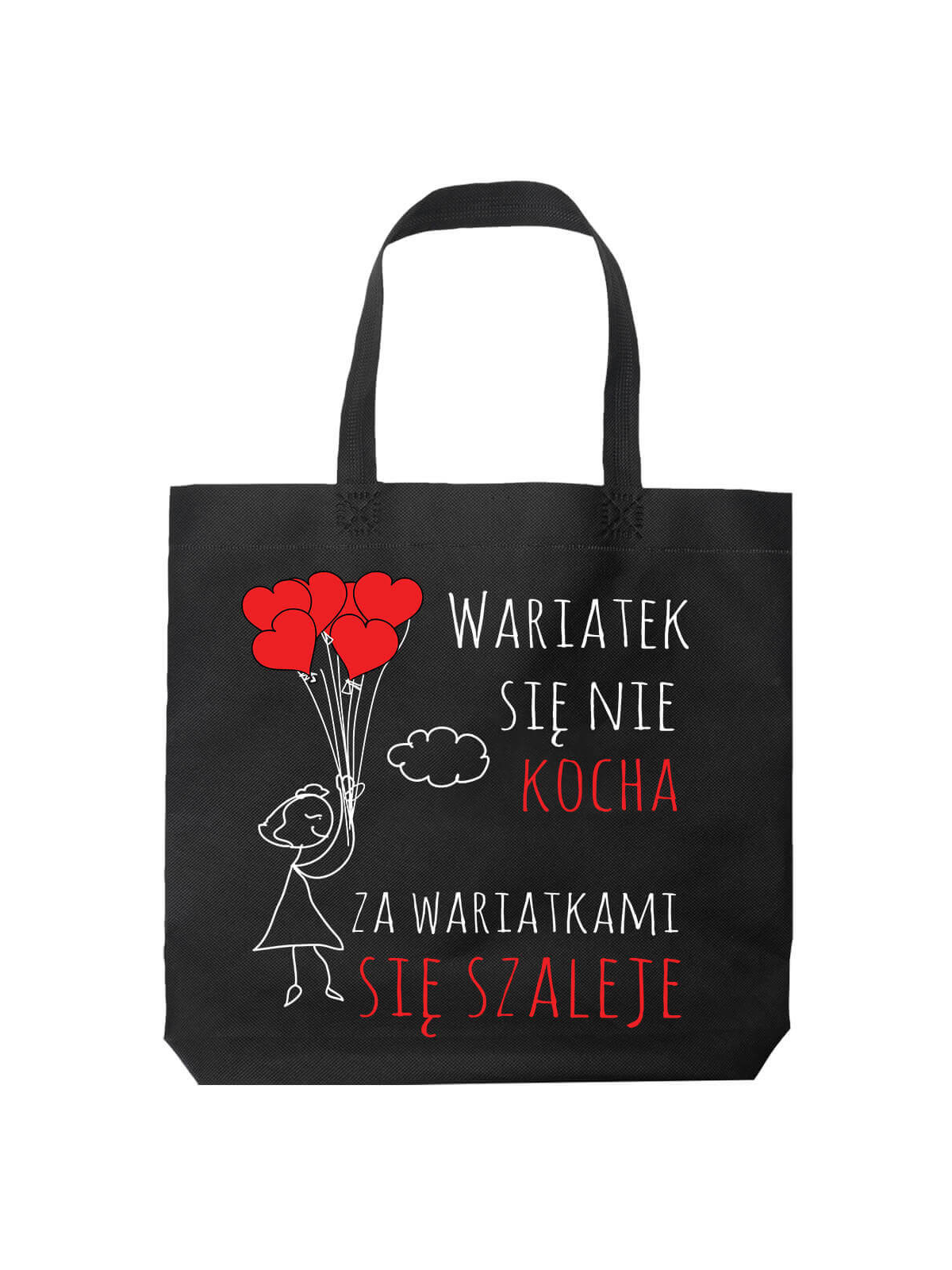 Torba Wariatek się nie kocha Czarna - HiPanda! Śmieszne prezenty z Nadrukami ?