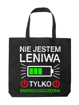 Torba Jestem Energooszczędna Czarna - HiPanda! Śmieszne prezenty z Nadrukami ?