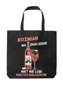Torba Rozmiar ma znaczenie Czarna - HiPanda! Śmieszne prezenty z Nadrukami ?