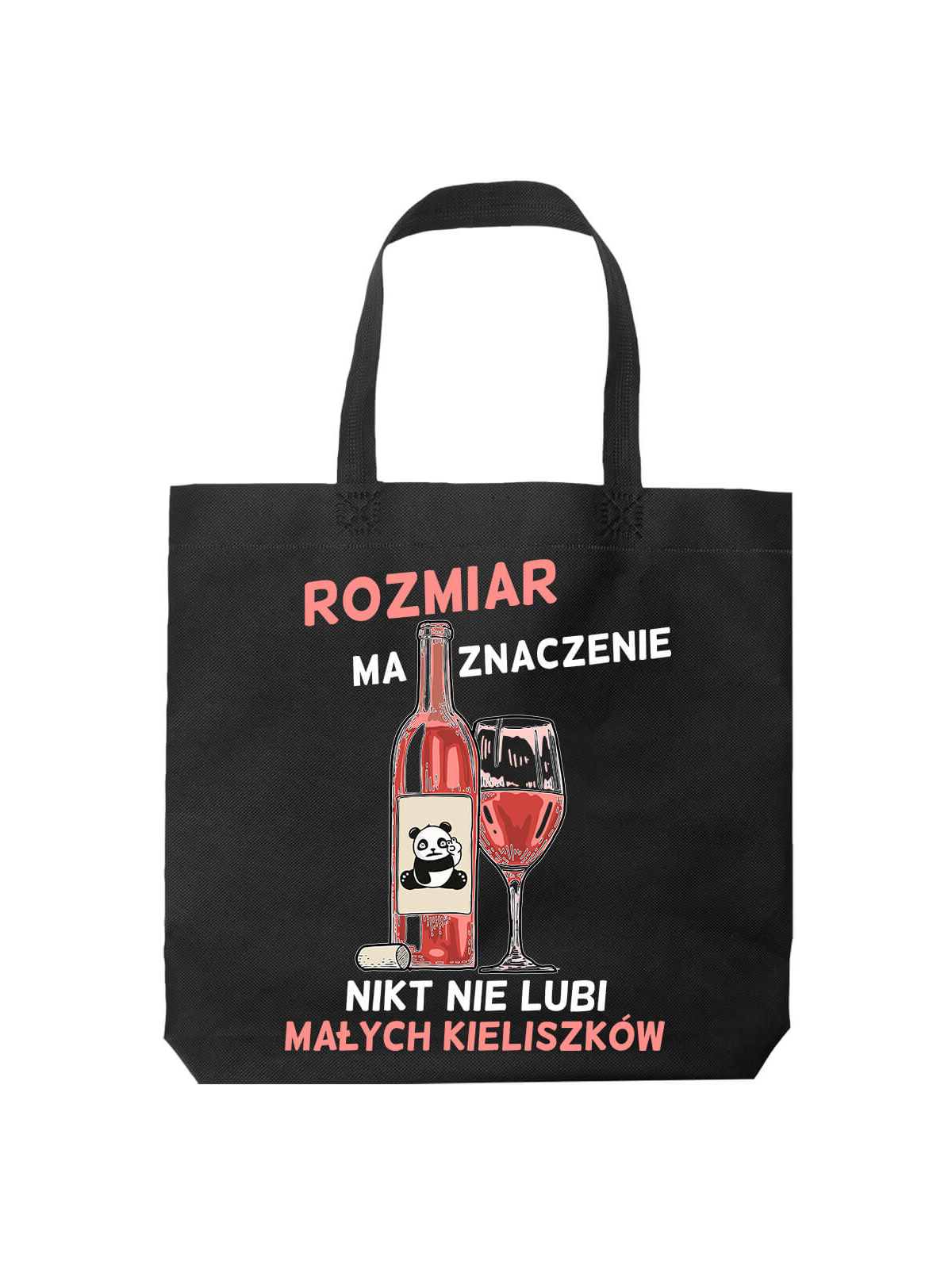 Torba Rozmiar ma znaczenie Czarna - HiPanda! Śmieszne prezenty z Nadrukami ?