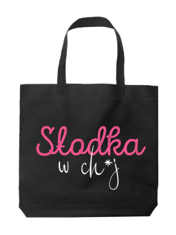 Torba Słodka w ch*j Czarna - HiPanda! Śmieszne prezenty z Nadrukami ?