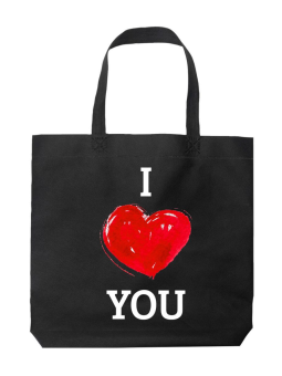 Torba I Love You Czarna - Prezent na Walentynki dla Zakochanych ?