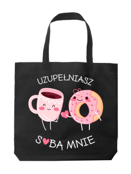 Torba Uzupełniasz sobą mnie Czarna - Prezent na Walentynki dla Zakochanych ?