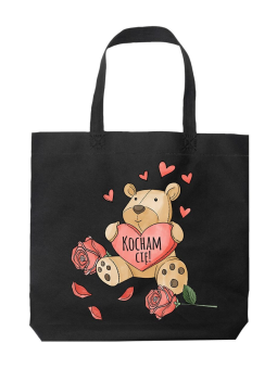 Torba Miś Kocham Cię Czarna - Prezent na Walentynki dla Zakochanych ?