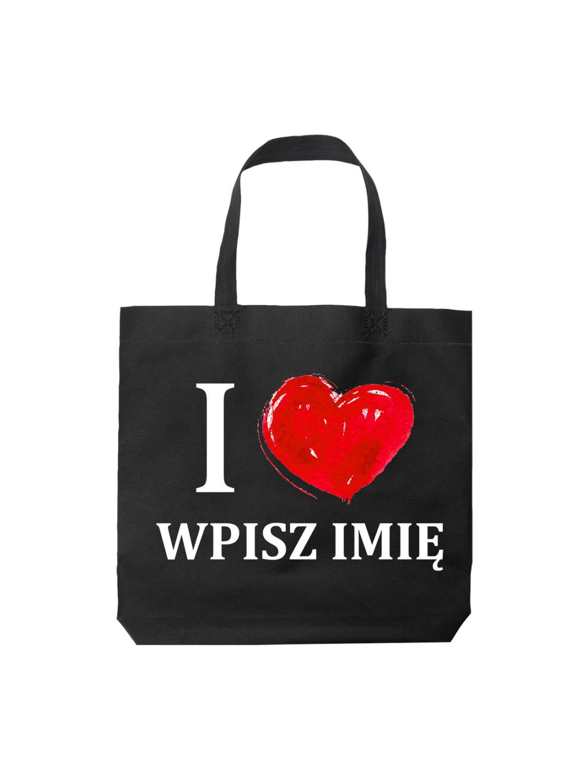Torba I Love You - imię Czarna - Prezent na Walentynki dla Zakochanych ?