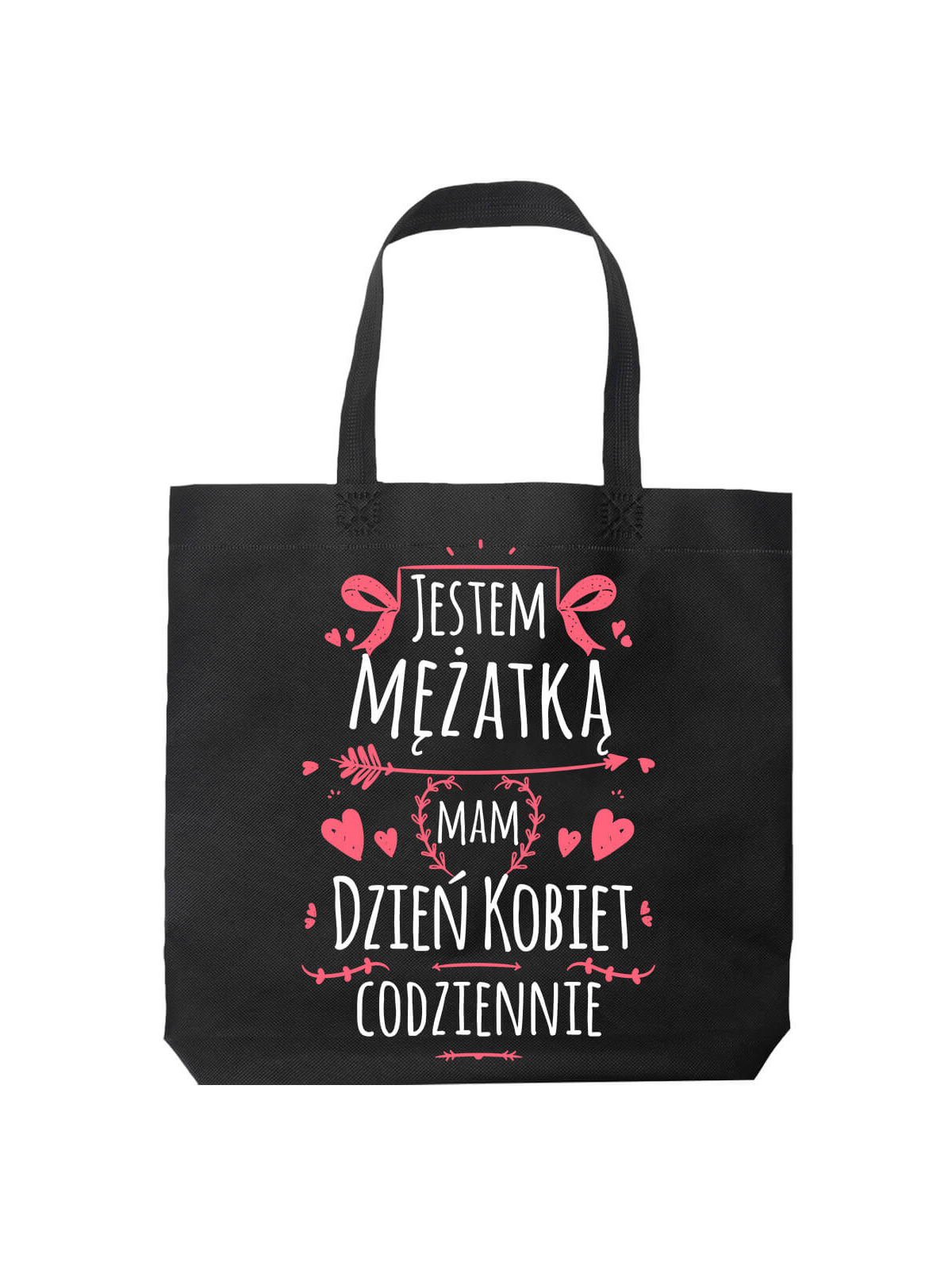 Torba Jestem mężatką, mam dzień kobiet codziennie Czarna - HiPanda! Śmieszne prezenty z Nadrukami ?