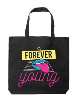 Torba Forever Young Czarna - HiPanda! Śmieszne prezenty z Nadrukami ?