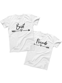 Zestaw koszulek Koszulek Best Friends Biała - HiPanda.pl