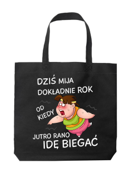 Torba Rok od Jutro Rano Idę Biegać Czarna - HiPanda! Śmieszne prezenty z Nadrukami ?