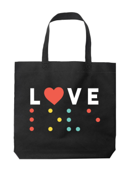 Torba Love Braile Czarna - HiPanda! Śmieszne prezenty z Nadrukami ?