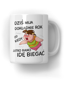 Kubek Rok od Jutro Rano Idę Biegać - HiPanda! Śmieszne Prezenty z Nadrukami ?